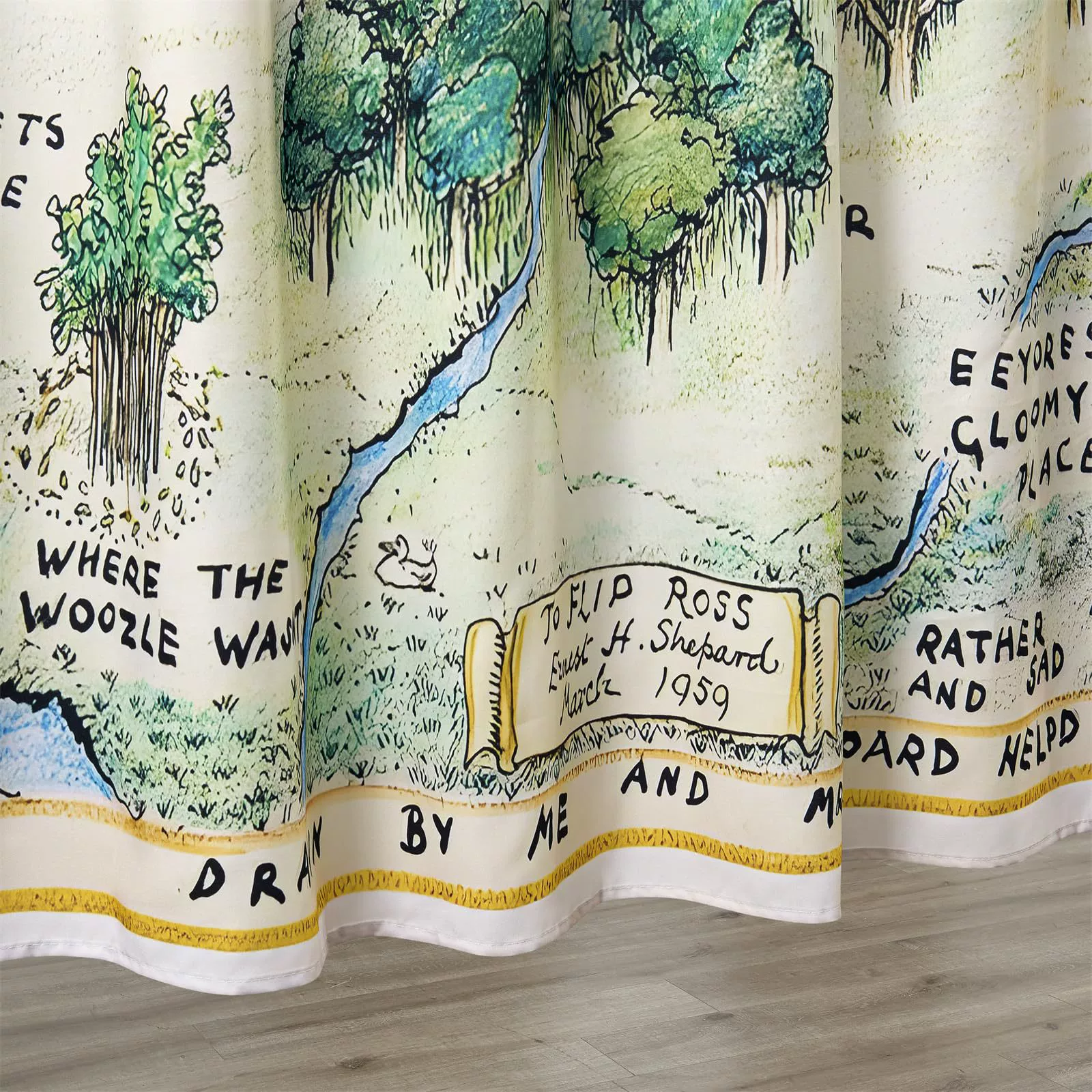 Cartoon curtain for bath, set, card, retro cloth