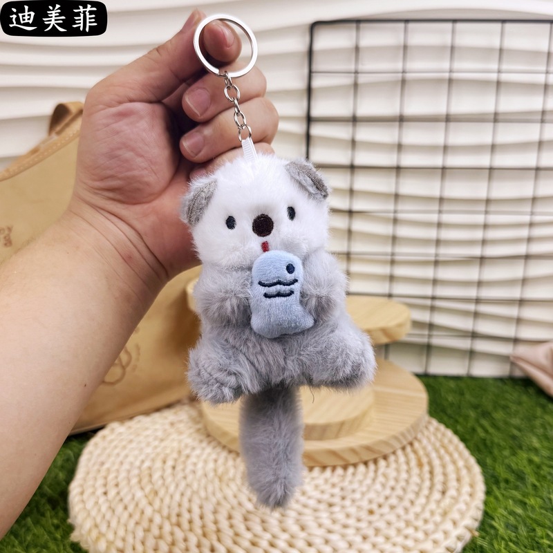 クリエイティブかわいいアザラシペンダントぬいぐるみ魚猫人形バッグ人形キーホルダー人形小さなギフト|undefined
