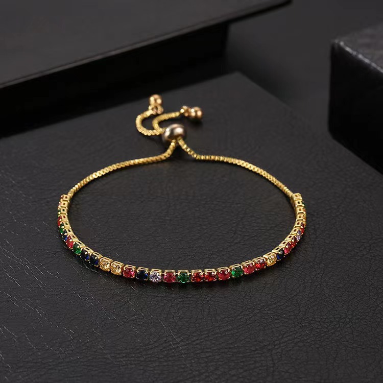 Glam Simple Style Geometric Copper Plating Inlay Zircon Bracelets display picture 5