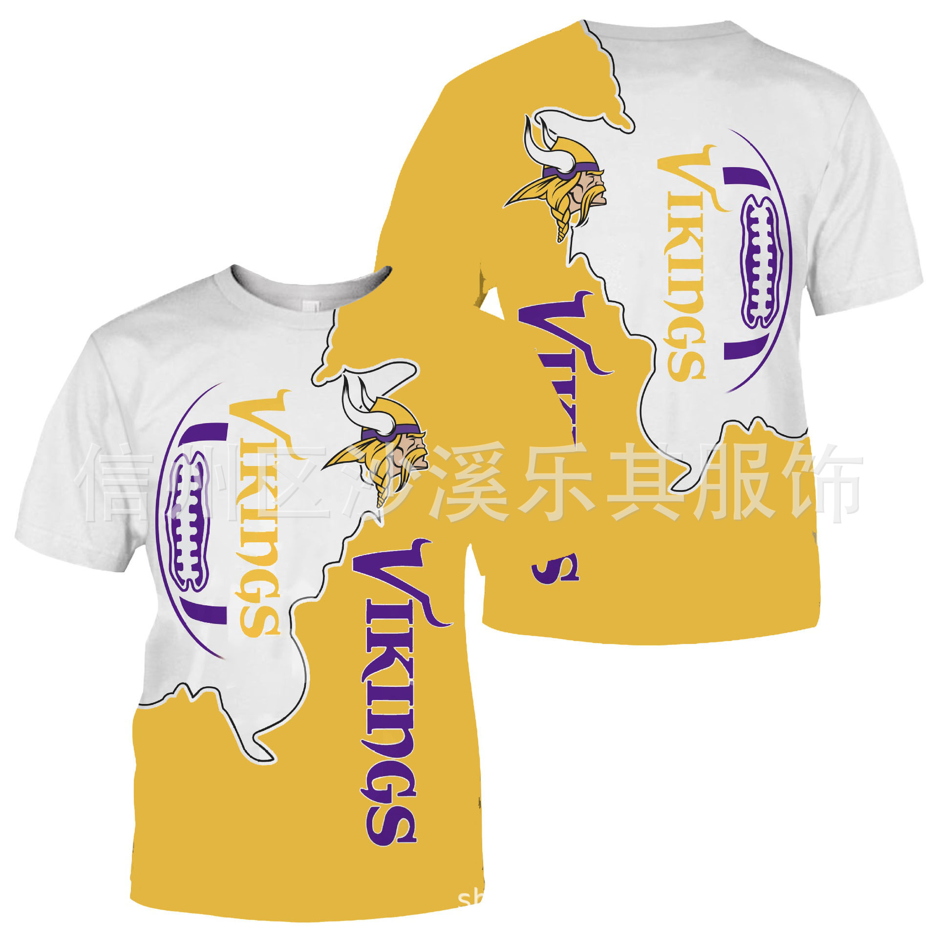 2024 Amazon nuevos hombres tendencia europea y americana delgada cuello redondo NFL camiseta de manga corta impresión digital casual código europeo