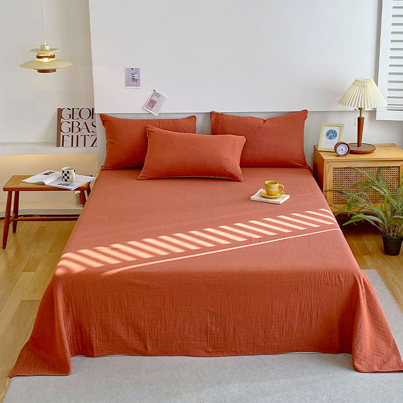 Class A Unprinted Solid Color Baby Available 100 Cotton Bed Sheet Double Yarn Double Color Dual-purpose Cotton Single Bed Sheet