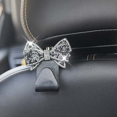 Full Diamond Shiny Car Rear Other Automotive Interior Supplies - diamond-bow-hook-black