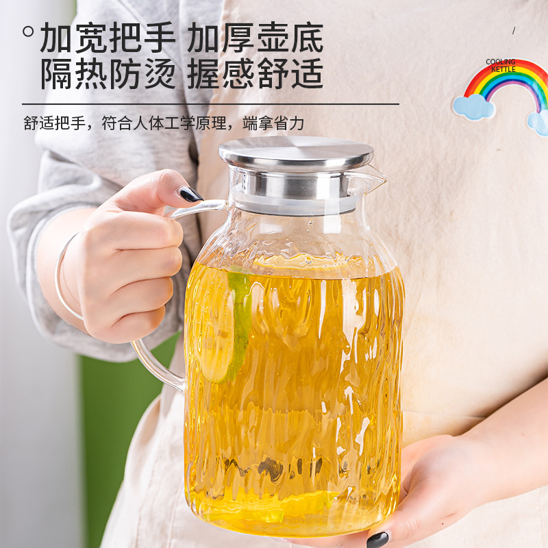 Capacious glass explosion-proof teapot for home use
