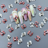 White resin with bow, three dimensional nail decoration, new collection