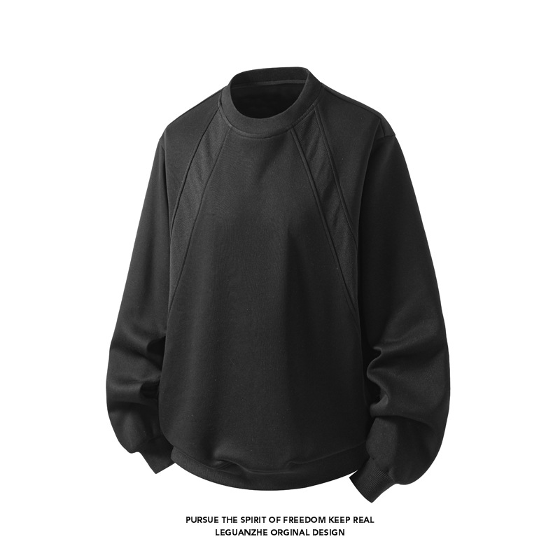 Cleanfit Deconstructed Sweatshirt Herren Herbst Trendy American High Street Schweres, lockeres Innenfutter Lässiger Pullover Top_voghion.com