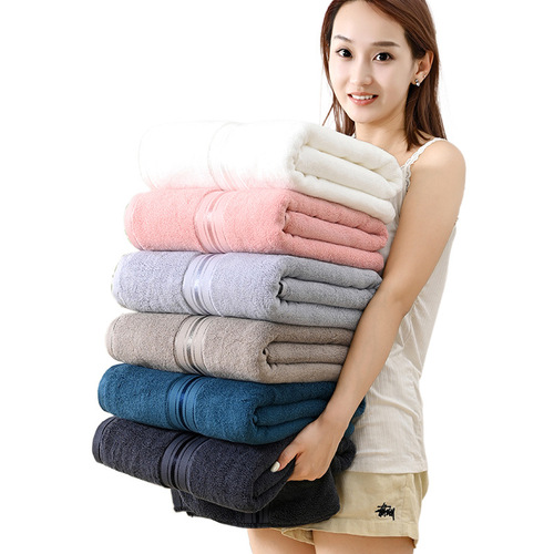 Full Cotton 90*180 Adult Size Absorbent Quick Dry Beach Towel Pure Cotton Large and Thick Bath Towel Cross-border Wholesale