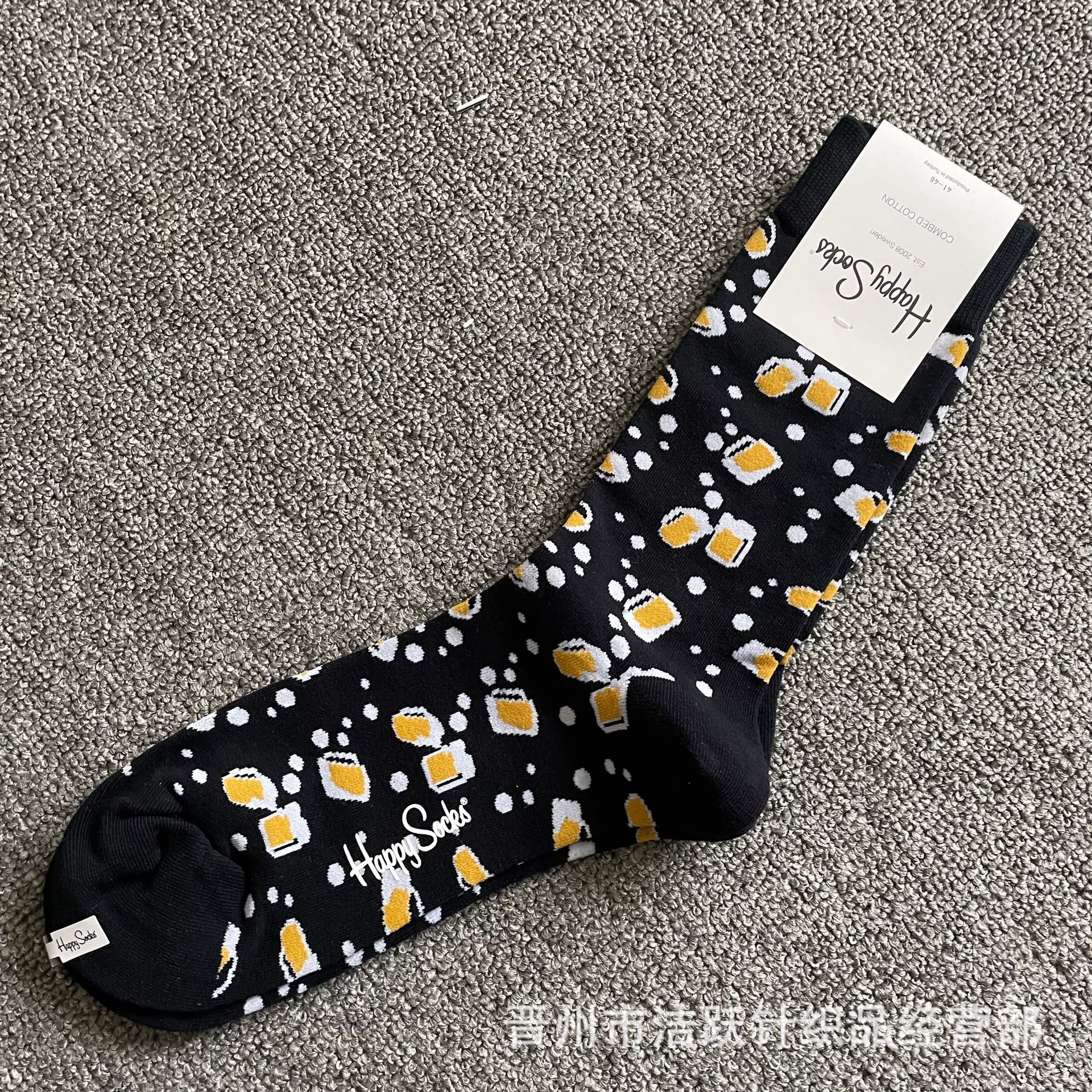Happy socks新品高品质ハイレザー男性ソックススウェーデンコットンソックスファッションソックスカップルinsロング美脚ソックス