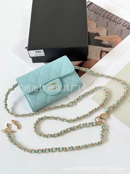 Cross-Border Popular Chanel Mini Clutch Evening Bag, Chanel Cf Genuine Leather Card Holder, Coin Purse, Crossbody Bag, Chain Wallet