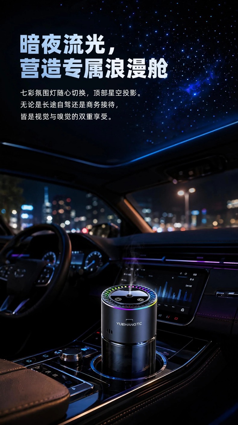 2026 Brand New Ai Intelligent Voice Control Car Aromatherapy Machine Automatic Spray Car Perfume Odor Removal Car Fragrance Factory
