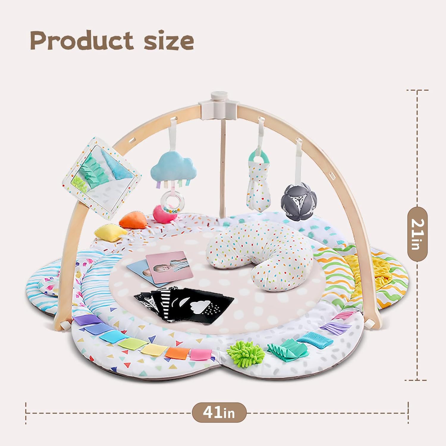 Baby Play Gym Activity Mat Upgraded Development Area Tummy Time Mat Motor Skills Sensory Development