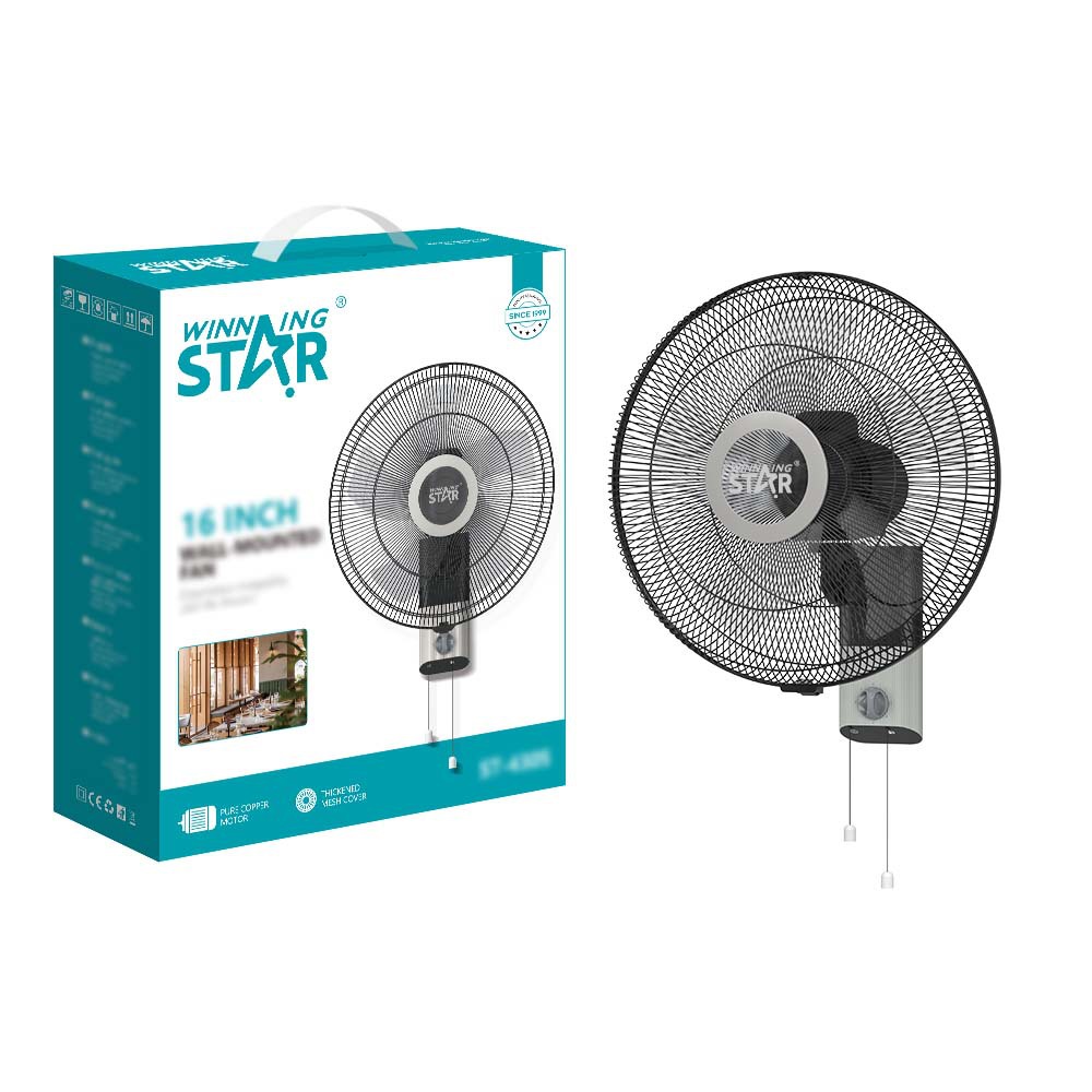 Winningstar hogar de comercio exterior ABS plástico ventilador de pared de 5 hojas ventilador eléctrico Wall-Mounted Fan