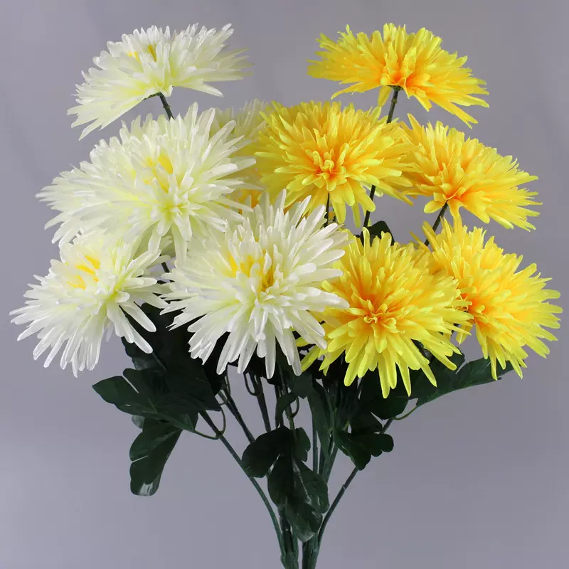 仿真花金丝菊把束大菊花清明节上坟祭祀假花殡仪馆绢花殡葬花批发