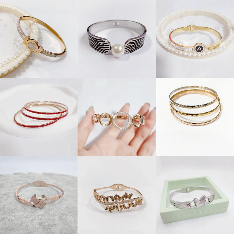 New Special Price Titanium Steel high quality Color Bracelet Women's White Fritillaria with Diamond Fashion Sansheng Sansi Bracelet Jewelry