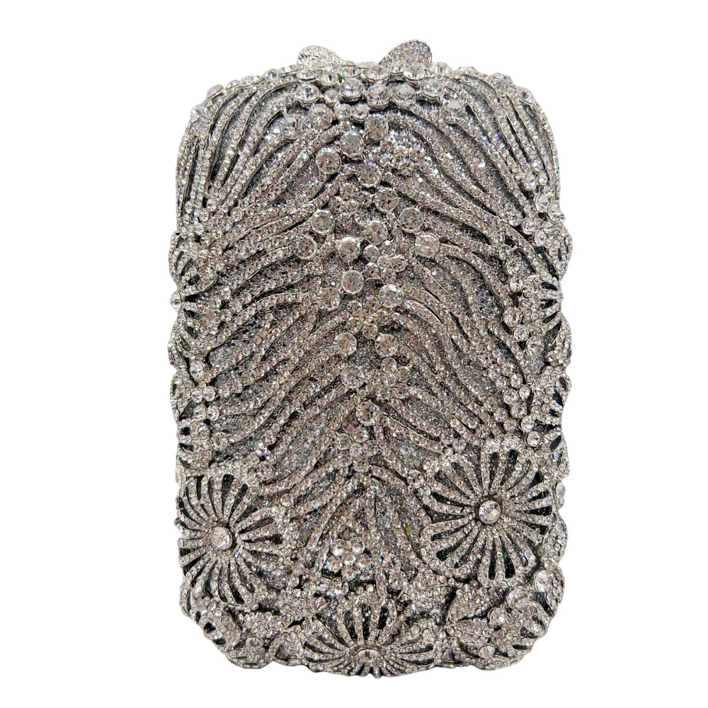 Crystal clutch bag vertical bolso de teléfono móvil bolso de banquete de diamantes bolso de banquete hueco bolso de mujer bolso de cadena