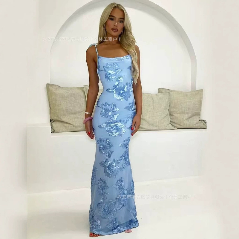 Cross-Border European and American Design-Inspired Elegant Evening Dress, Amazon Strapless Ball Gown, Long Party Dress, Elegant and Slim-Fitting Cross-Border European and American Design-Inspired Elegant Evening Dress, Amazon Strapless Ball Gown, Long Party Dress, Elegant and Slim-Fitting