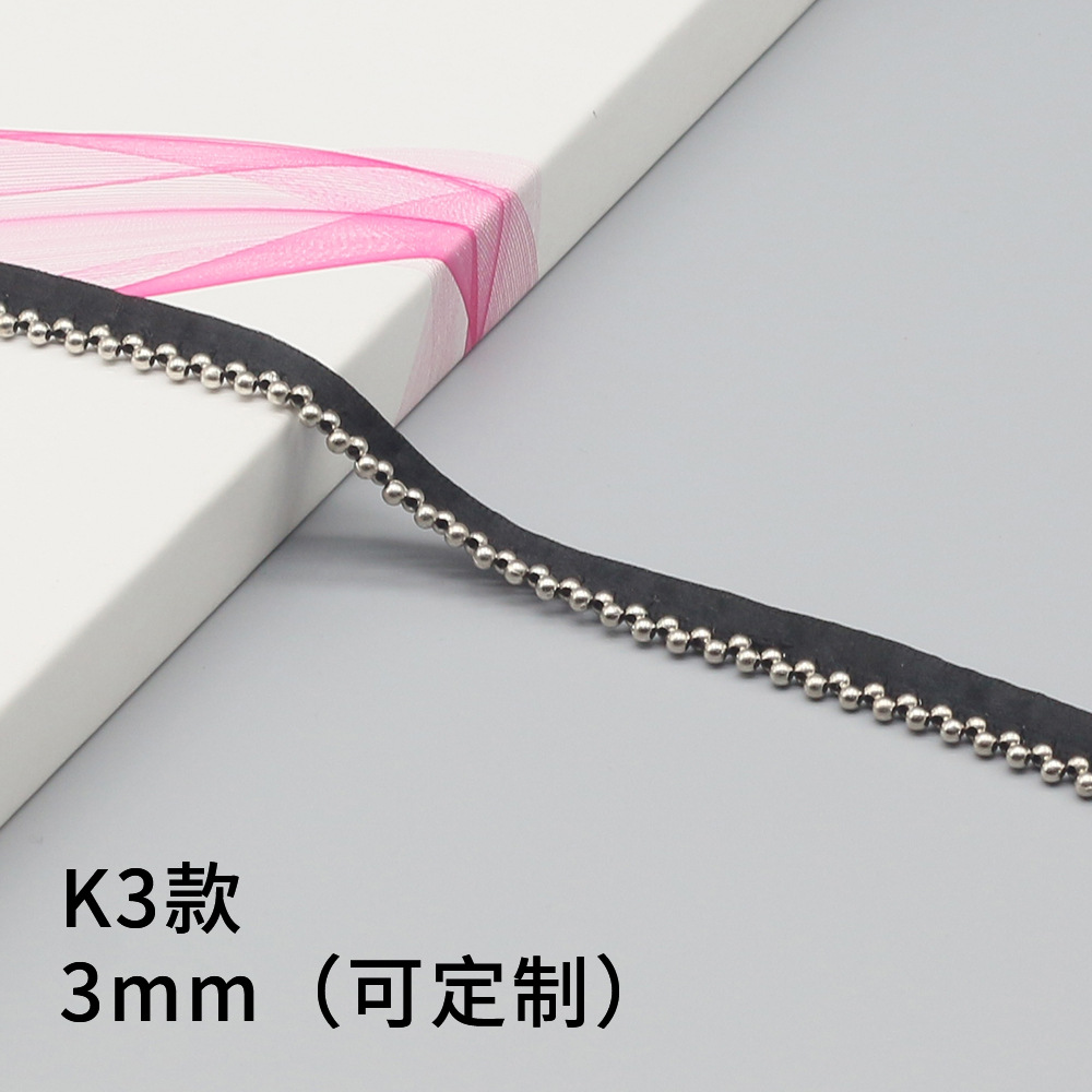 K3 #3mm 실버 구슬 블랙 벨트