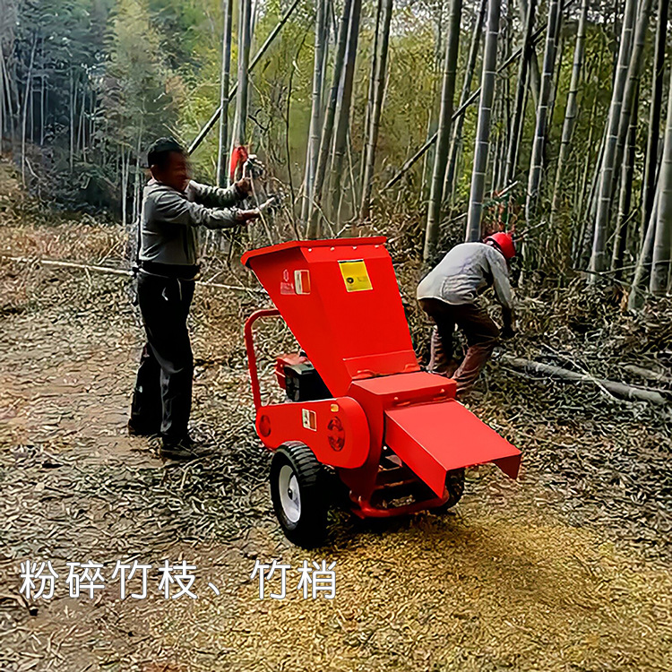 小型家用多功能汽油自动进料碎枝机园林杂草树叶树枝木材粉碎机详情17