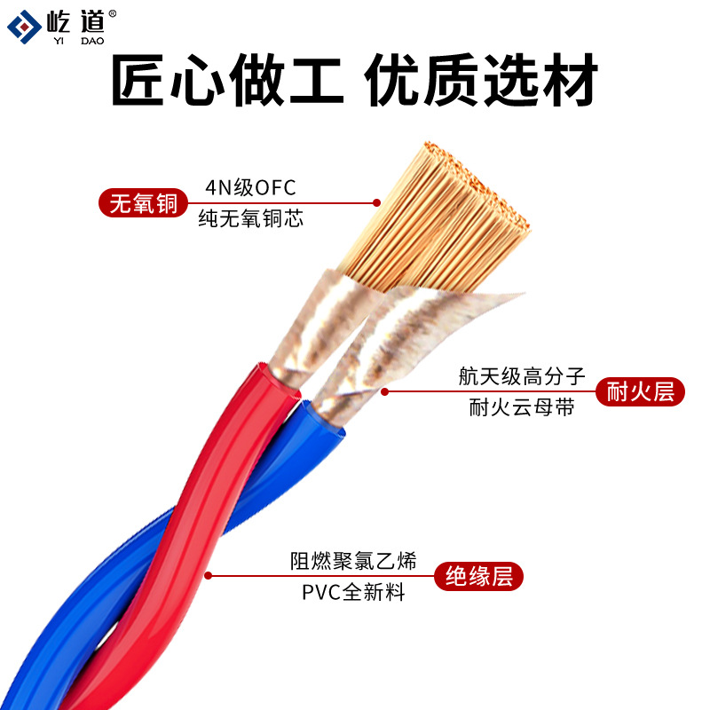 纯铜NH-RVS耐火阻燃消防双绞花线. .平方ZN电线家用充电照明