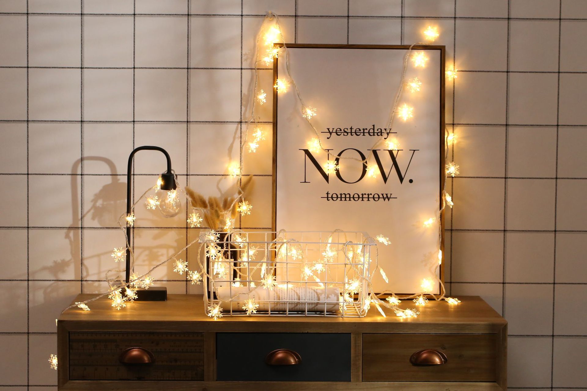 LED luces de cadena de copo de nieve decoración de Navidad patio cielo estrellado vacaciones luces decorativas