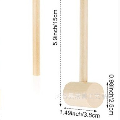 Martillo decorativo de madera, adornos de madera, martillos de madera pequeños, juguetes para niños, accesorios de martillos de madera