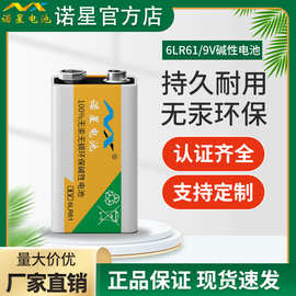 诺星9V碱性电池中文版环保智能马桶电池万用表电池 6LR61方块电池