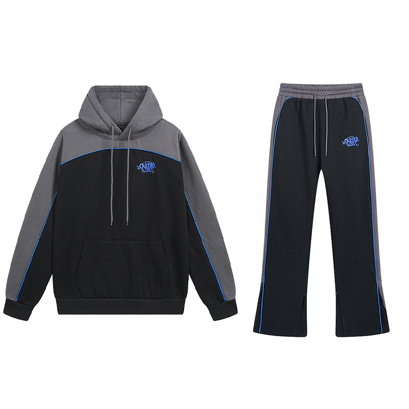 SynaWord American Stitch Sweater Pantalones Syna mujer y mujer marca de moda bordada color combinado pareja set casual