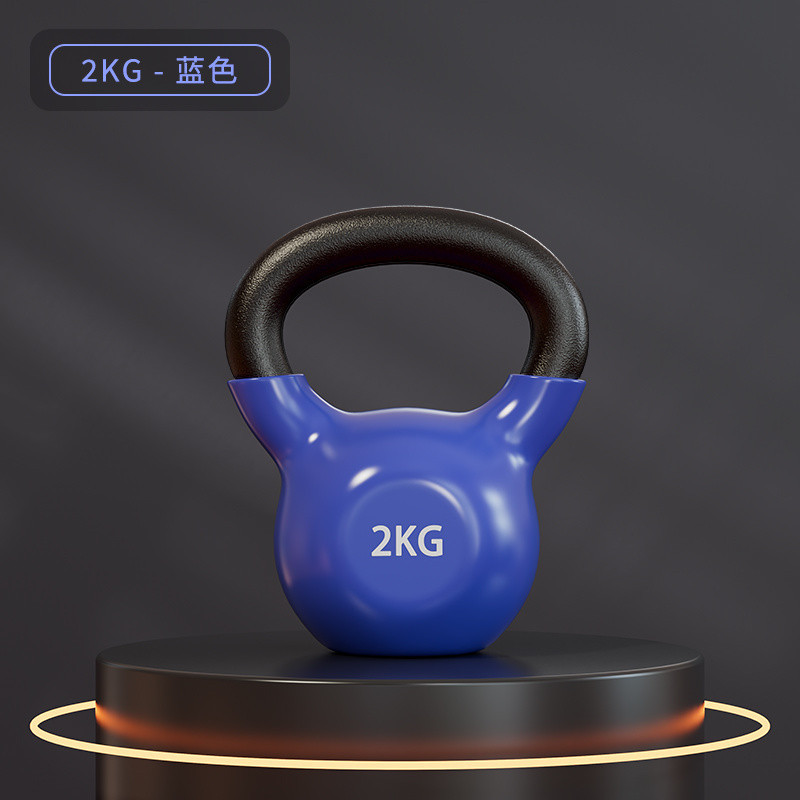 Kettlebell solid cast iron, color‑coded 2–20 kg, ergonomic handle, home & gym