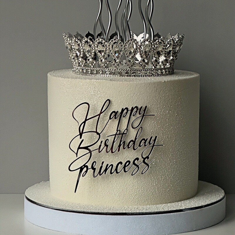 跨境ins风公主生日快乐亚克力蛋糕装饰女士生日女王蛋糕装饰|undefined