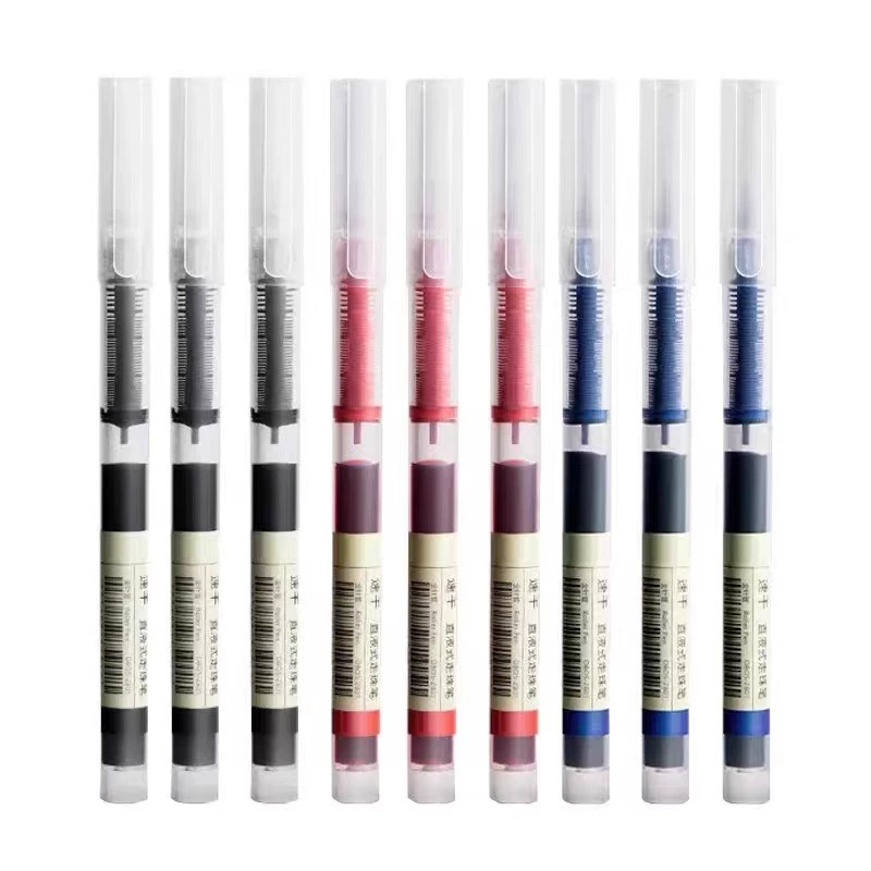 Rollerball quick dry black capacious rollerball pen, disposable ballpoint pen