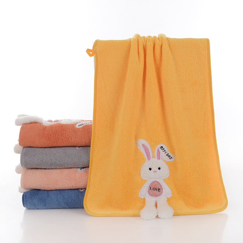 Love Coral Fleece Children's Cartoon Absorbent Cute Rabbit Thickened Household Face And Hand Towel_voghion.com