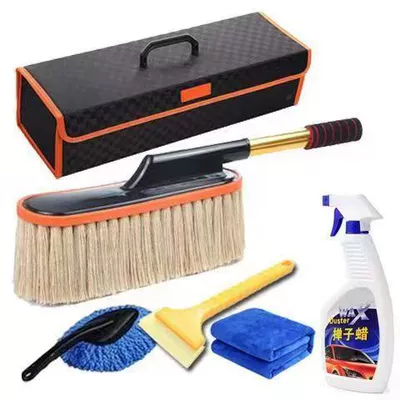 brush factory direct generation: Car cleaning tools - beige-black-and-red-storage-box-six-piece-set