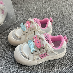 Girls' Canvas Shoes 2025 Spring and Summer New Children's Casual Shoes Lace-Up Versatile Fashion Children's Shoes Trendy Non-Slip