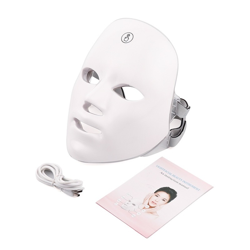 FDA 赤と青の光シリコーンマスクフォトンマスク器具顔の若返り器具大型光スペクトロメーター LED 美容とそばかす除去|undefined