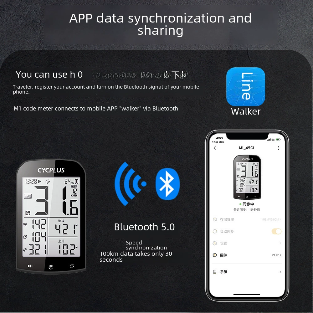 CYCPLUS M1 Смарт GPS велосипед водонепроницаемый Bluetooth ANT+ вело сводная таблица километража скорость