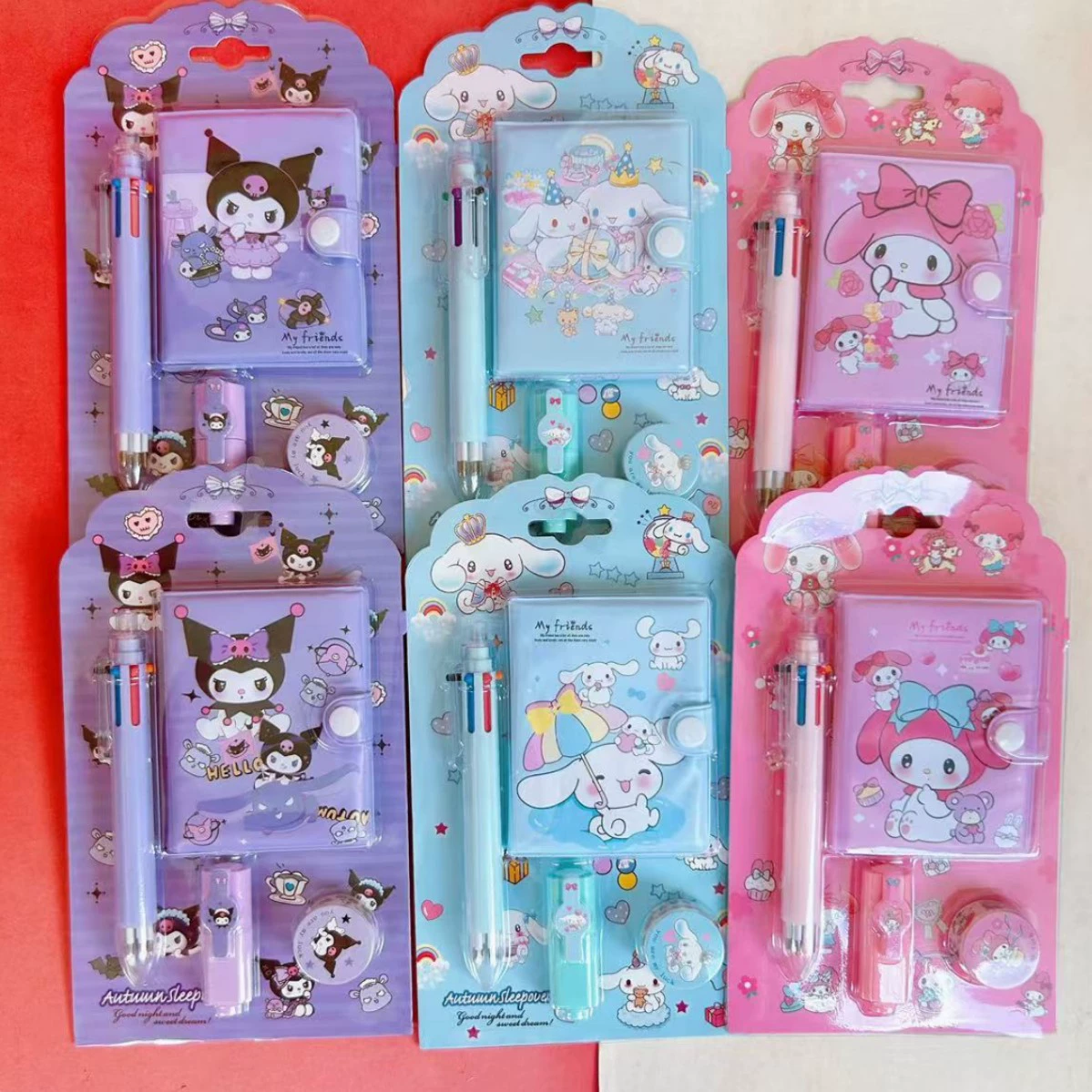 Sanrio, высококачественный набор, шариковая ручка, книга, награда для учеников начальной школы, 6 цветов, подарок на день рождения