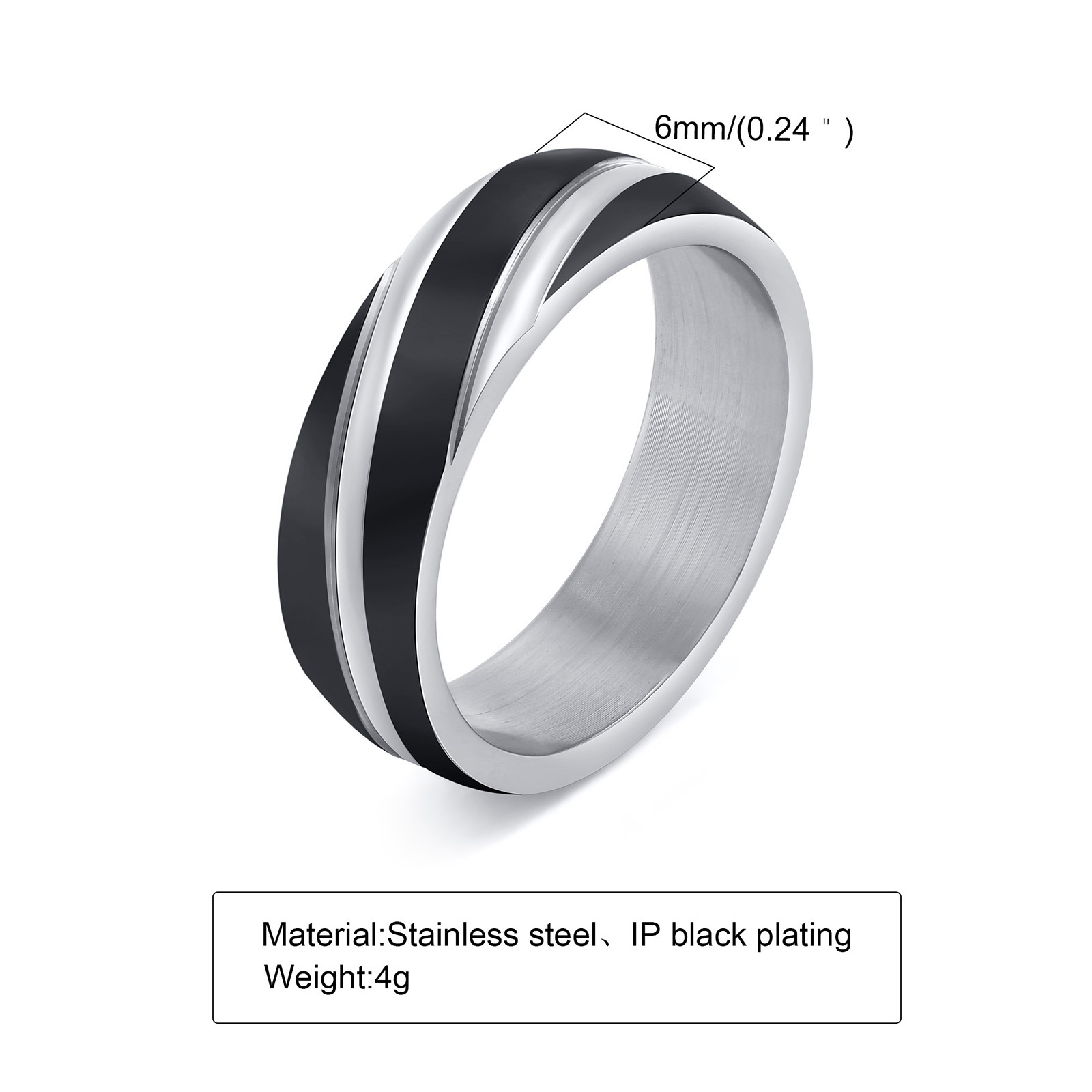 6g Weight Rings Classification 5, 6, 7 Ring Size Daily Occasion Stainless Steel Material Geometric Pattern Men'S Gender Plating Design Simple Style Style Simple Style Geometric Stainless Steel Rings Plating Stainless Steel Rings 1