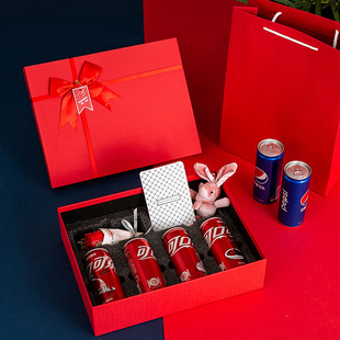Красная подарочная коробка с бантиком, упаковка, оптовые продажи, кола