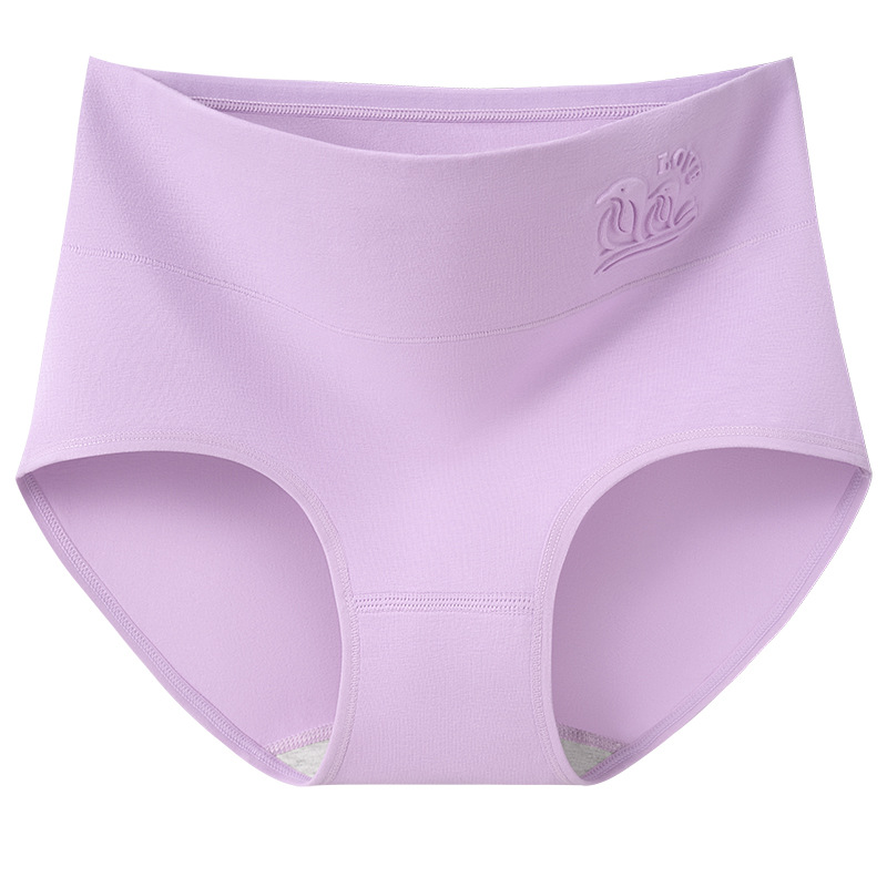 Bragas de cintura media y alta entrepierna de algodón puro 10A entrepierna antibacteriana entrepierna larga pantalones cortos de triángulo de cadera de gran tamaño bragas de mujer en relieve
