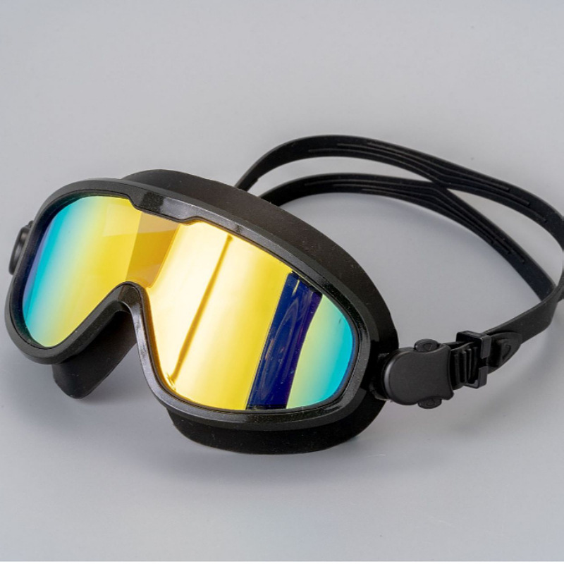 Electroplated for adults, anti fog and waterproof, large frame, high-definition new myopia swimming goggles_voghion.com