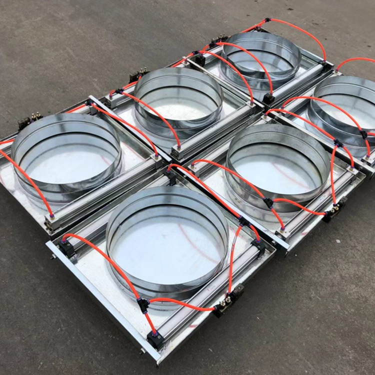 工业厂房除尘送风排气圆口单杠气动阀门不锈钢废气管道气动插板阀