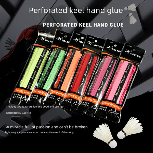 Dalton Perforated Keel Hand Glue Badminton Racket Tennis Racket Anti-sweat Belt Breathable Wear-resistant Keel Sweat Belt Comfortable
