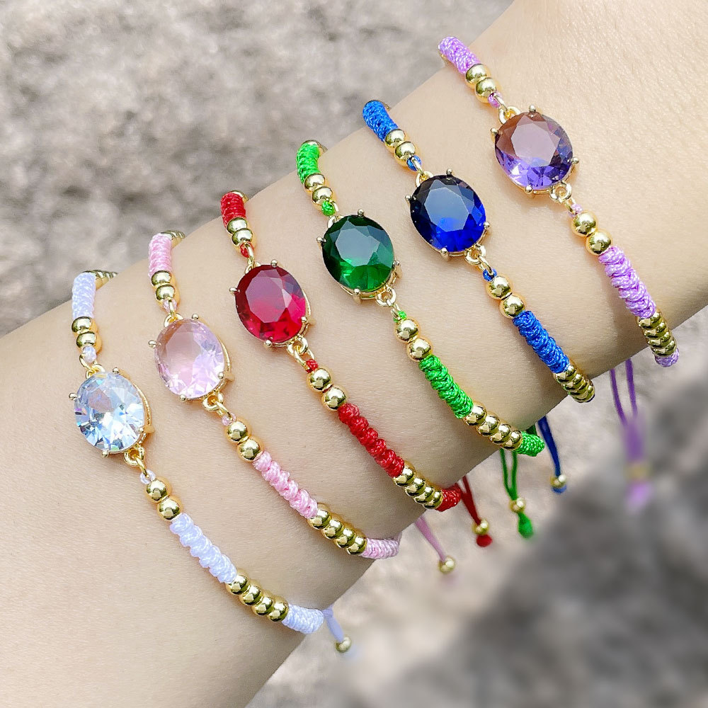 Fashion Oval Copper Bracelets Inlay Zircon Copper Bracelets