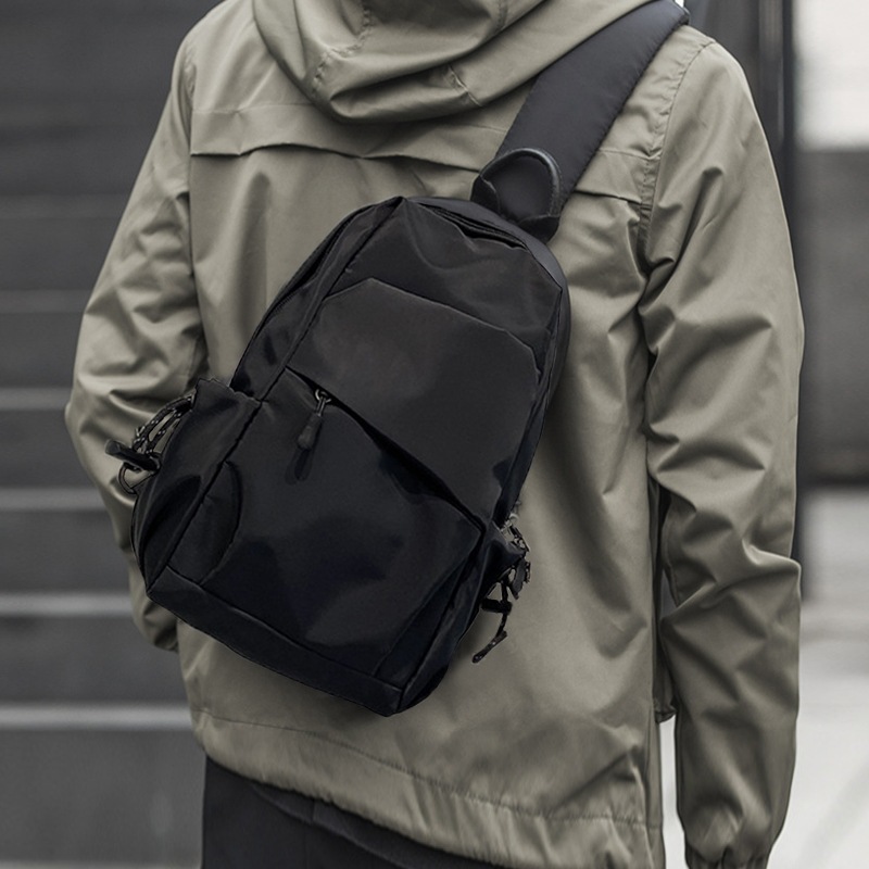 Men's Chest Bag Crossbody Bag Trendy Brand Backpack Shoulder Bag for Men and Women Niche Casual All-match Sports Boys Canvas Bag Shoulder Bag