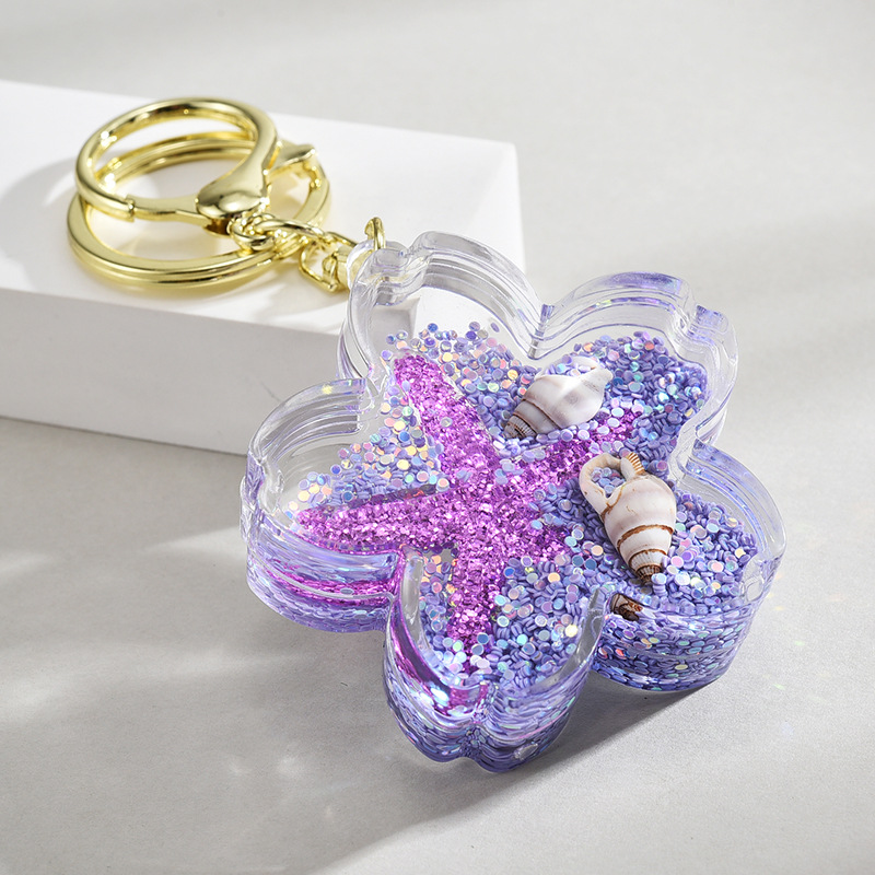 Acrylic Material Cute Starfish Arylic Unisex Bag Pendant Keychain