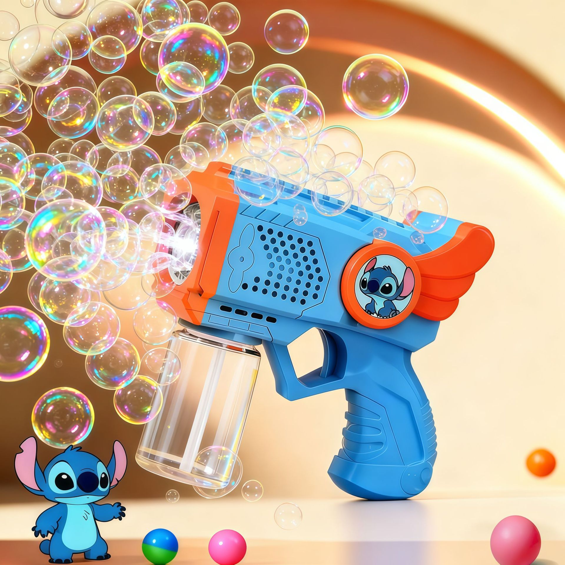 Red unicornio burbuja máquina de luces infantiles de mano pistola de burbujas automática parque estando juguetes de burbujas al por mayor