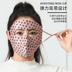 越境秋冬全顔防寒マスク成人屋外騎行梅花プリントファッション通気保温マスク卸売り