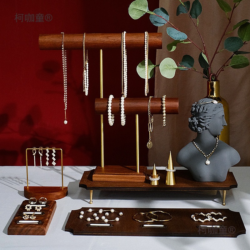 首饰展示架胡桃木双层手镯手表项链架子饰品珠宝柜台商场陈麦太保