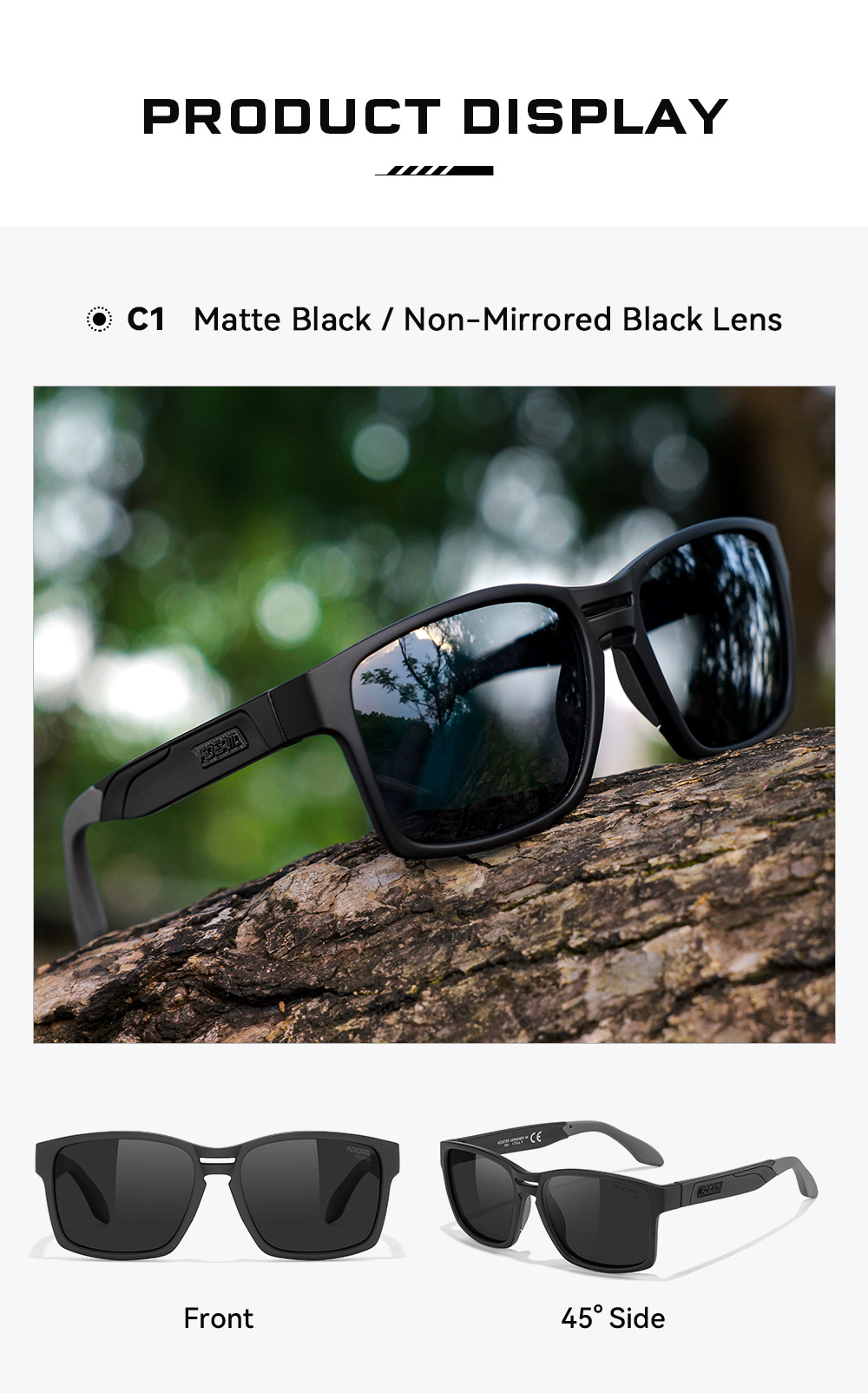 KDEAM Polarisierte Sonnenbrille TR90 Outdoor-Sportbrille UV-Schutz KD0736
