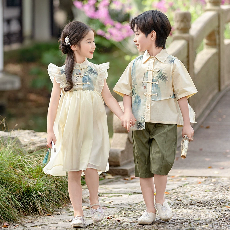 Hanfu for men and women, children's summer suit for early age, Chinese style