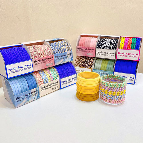 10 pieces/box Spring and summer gradient color hair ties, high elasticity, towel rings, hair ropes, hair ropes, rubber bands, Japanese and Korean hair accessories